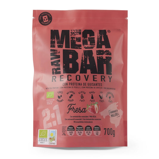 MegaRawBar Mega Recovery Shake 700g Beutel Geschmack Erdbeere Zutaten