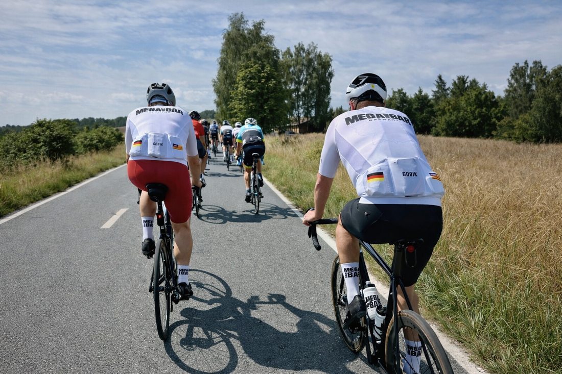 Rennrad Gruppe bei langer Ausfahrt Ernährung und Energieversorgung