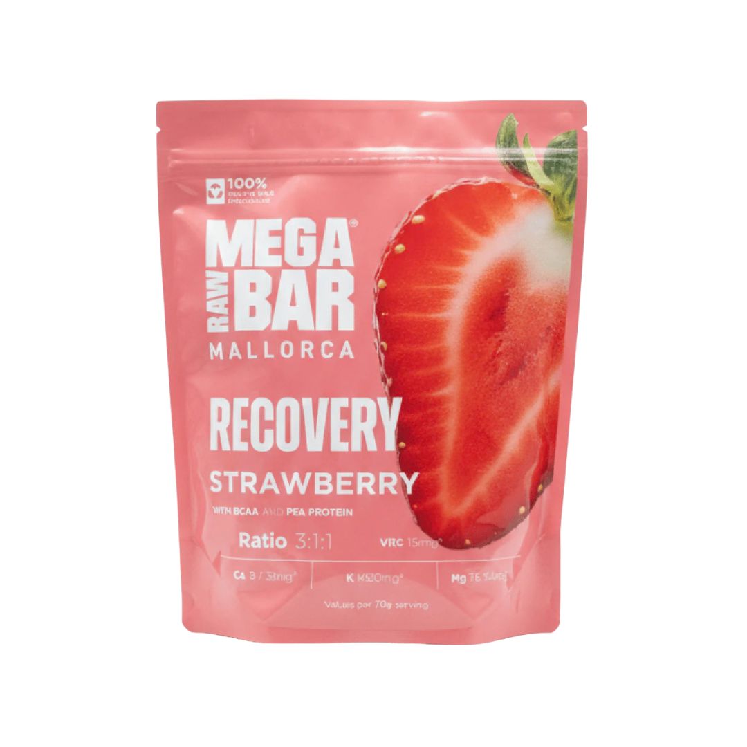 MegaRawBar Mega Recovery Shake 1050g Beutel Geschmack Erdbeere Zutaten