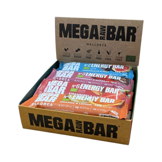 MegaRawBar MixBox 12 Stück a 40g Riegel entdecke unsere Energieriegel