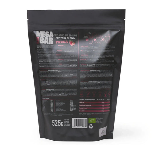 MegaRawBar Premium Protein Drink 525g Beutel Proteinpulver mit dem Geschmack Erdbeere