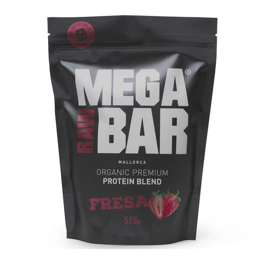 MegaRawBar Premium Protein Drink 525g Beutel Proteinpulver mit dem Geschmack Erdbeere