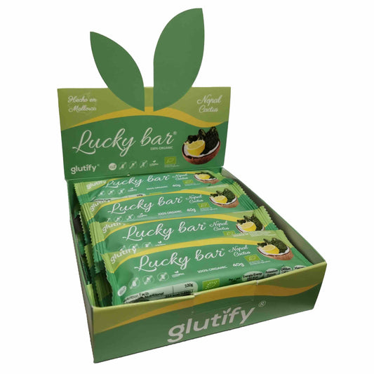 glutify Lucky Bar Nopal Feigenkaktus Box mit 12 Riegeln